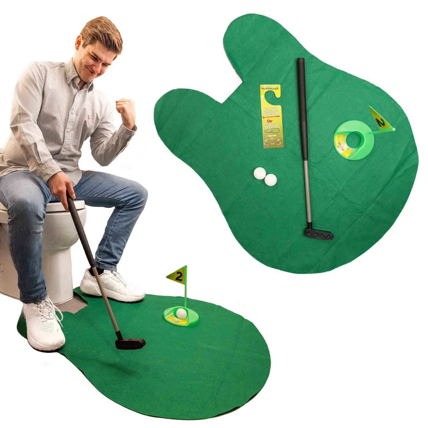 Potty Potter:  Mini ensemble de jouets de golf, jeu de temps de toilette